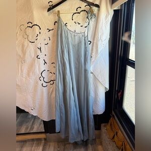 Morgane Le Fay Pale Blue 100 Silk ethereal angel fairy luxury Slip Togo dress S